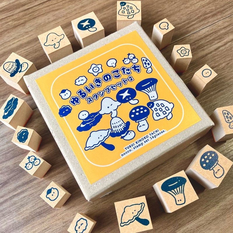 可爱蘑菇印章套装2/印章套装/印章、插图邮递区号、文具、文具、纸制品 - 印章/印台 - 橡胶 多色