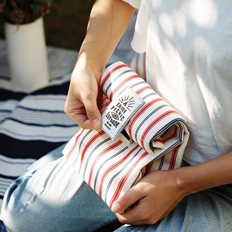 日本BRUNO 条纹保温保冷午餐包(蓝红条纹) - 露营用品 - 其他材质 红色