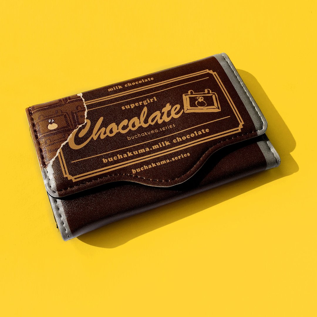 Buchakuma. bar chocolate key case - 钥匙链/钥匙包 - 人造皮革 咖啡色