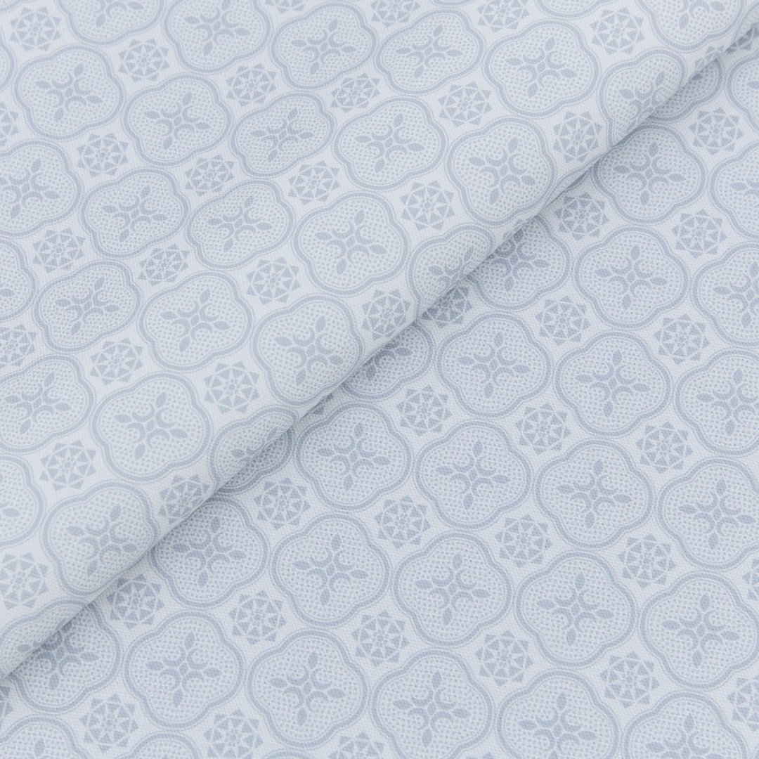 宽幅印花布8N/玻璃海棠/宁静灰蓝/经典新色SS23 - 编织/刺绣/羊毛毡/裁缝 - 棉．麻 蓝色