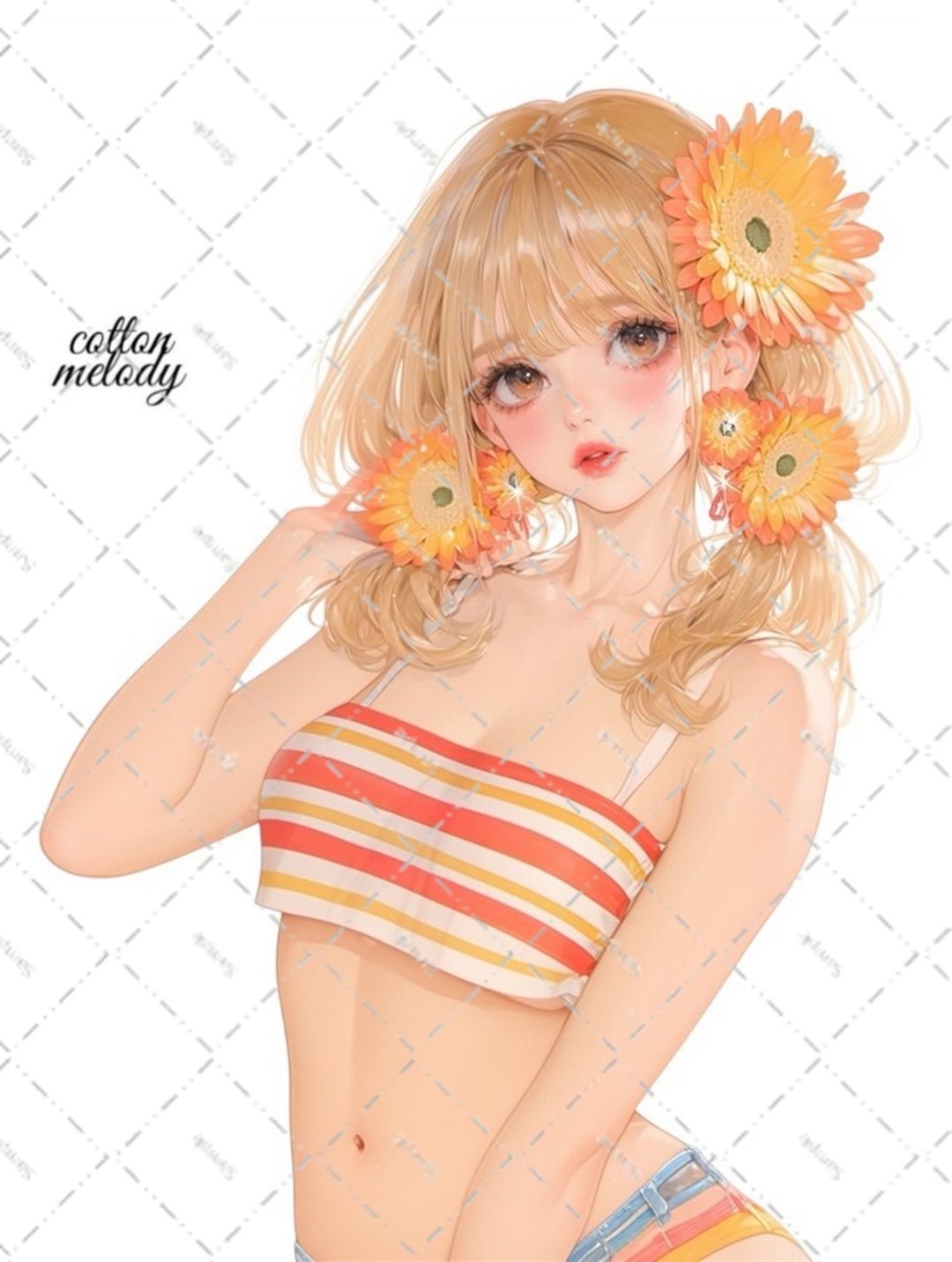 original sticker no.6115 人物贴纸 原创贴纸 人物贴纸 女孩贴纸 原创人物贴纸 - 贴纸 - 纸 