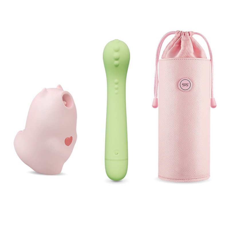 SISTALK小怪兽魔吻-粉+怪兽棒-哥斯拉大师+59S消毒收纳袋(粉) - 情趣用品 - 其他材质 