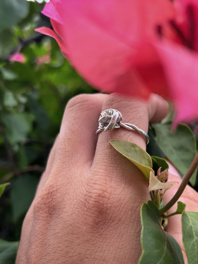 rose spiral ring - 玫瑰螺旋戒指 - 戒指 - 纯银 银色