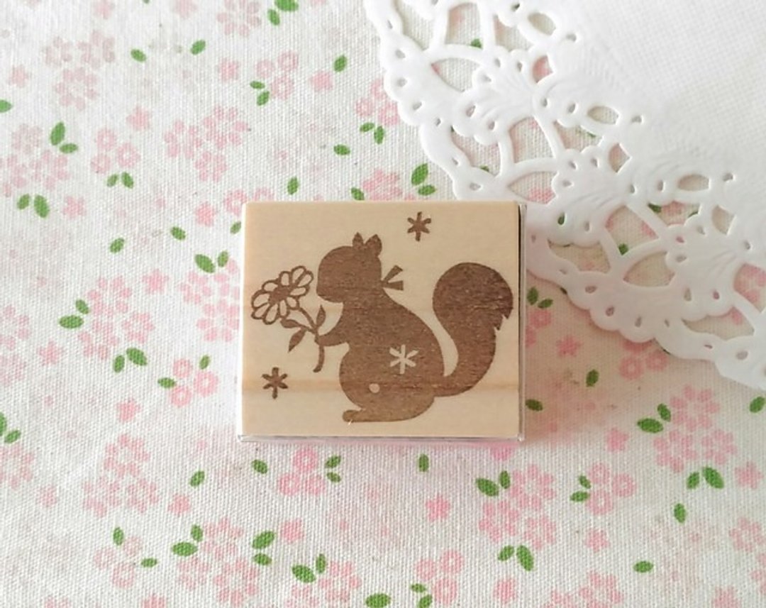 Flowers and squirrels of squirrel - 印章/印台 - 橡胶 透明