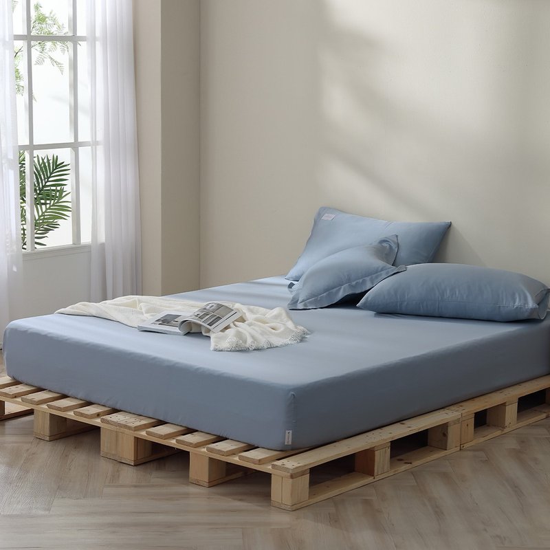 极简美学-60支300织纱100%纯净天丝三件式枕套床包组(幽澜紫) - 寝具 - 其他材质 紫色