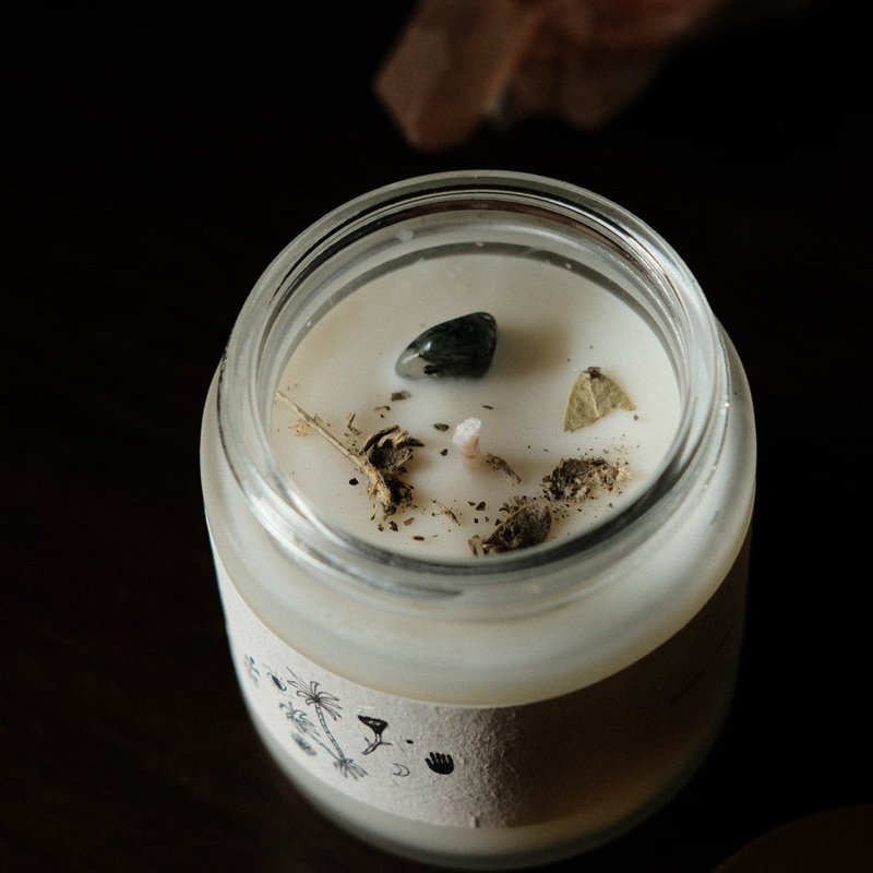 季节限定 | 水晶花草蜡烛  黄昏旧城 - 蜡烛/烛台 - 蜡 白色