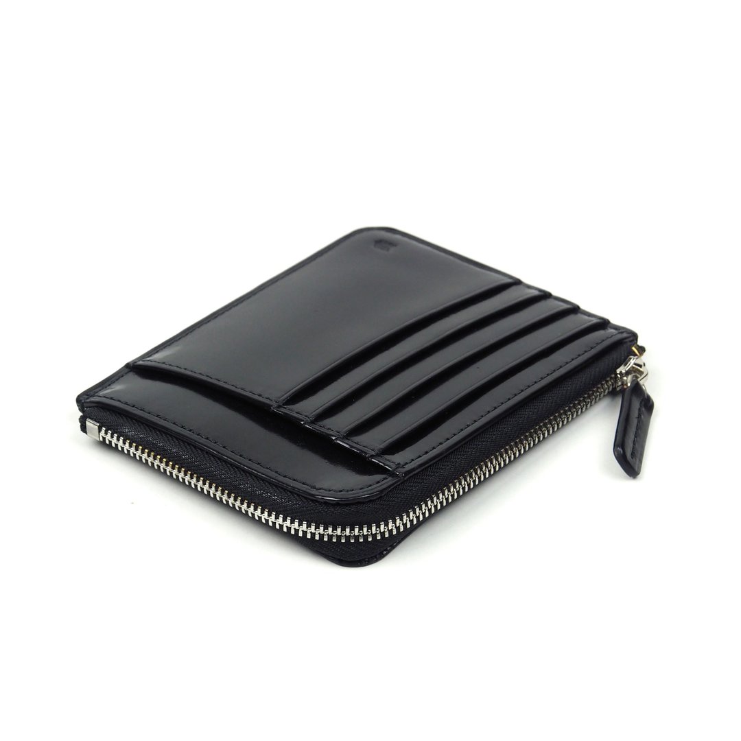 Card zip purse /Granite BLACK - 皮夹/钱包 - 真皮 黑色