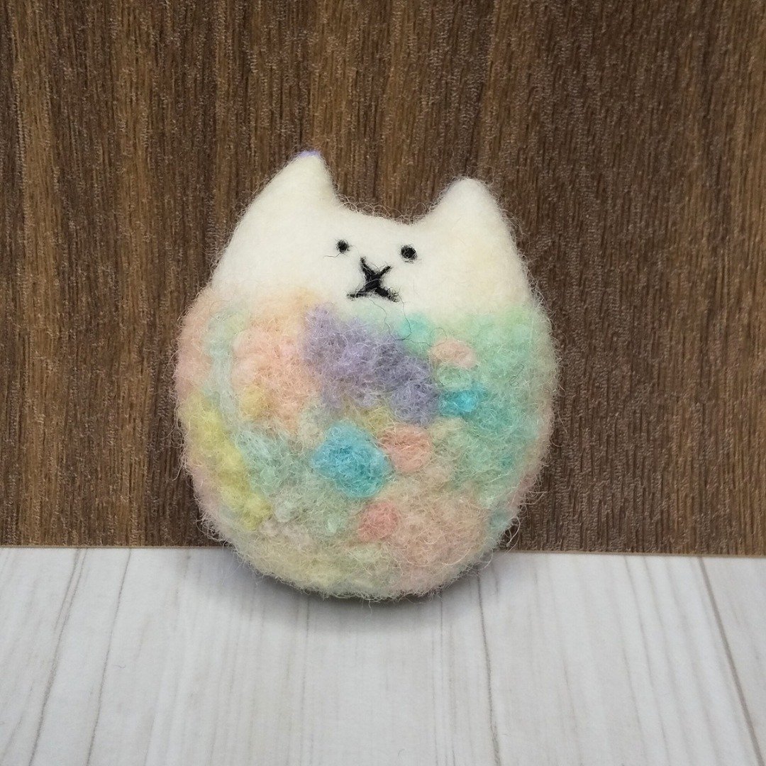Q弹猫蛋胸针 (独角兽) - 胸针 - 羊毛 