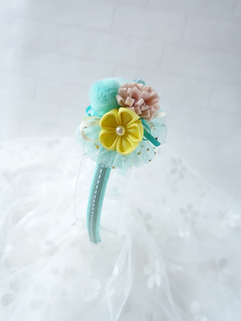 头饰 - 和风小花头箍 发箍 (薄荷绿色) - 发饰 - 其他材质 绿色