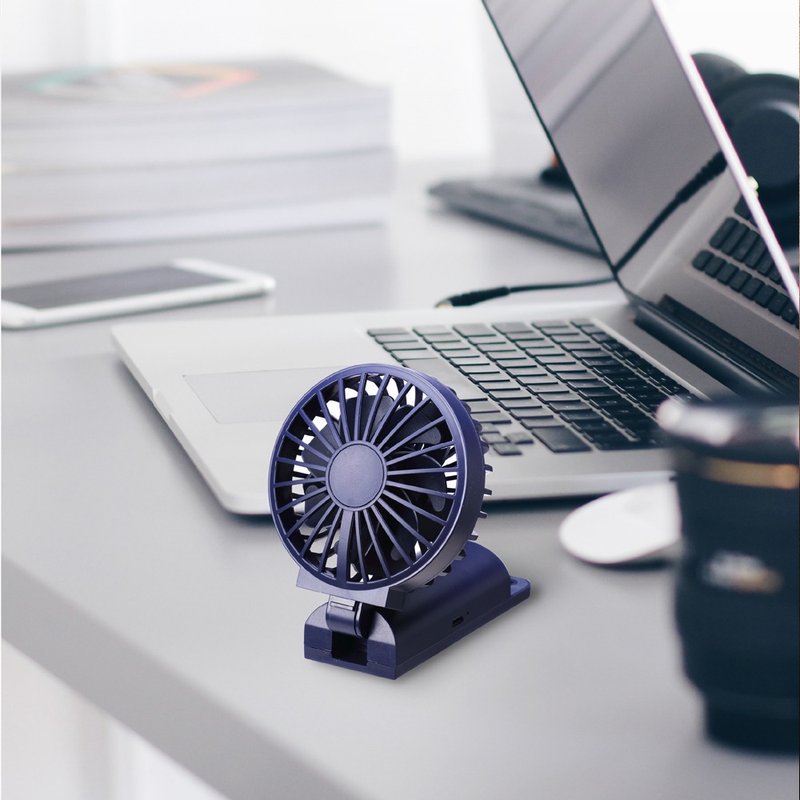 AIRMATE  USB 挂扣手持双叶扇UD801(深蓝色) - 电扇 - 塑料 蓝色