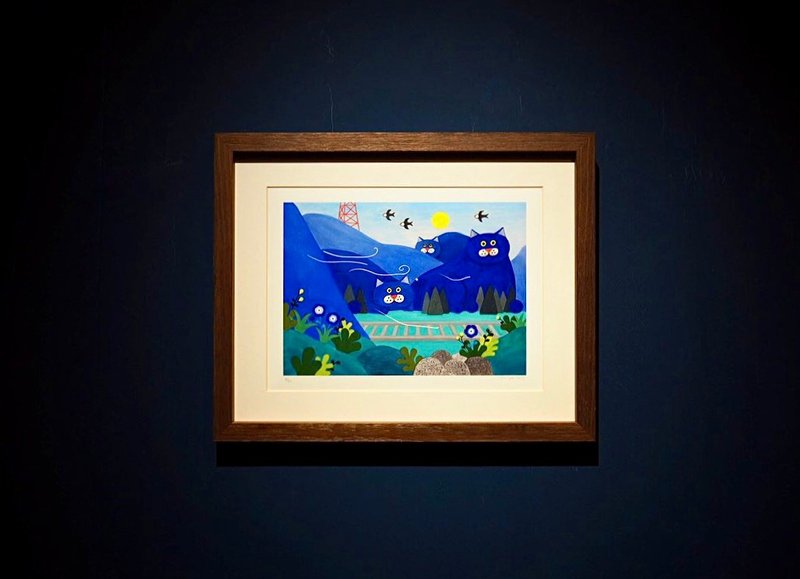 巨猫山 艺术微喷画 限量50版 - 画框/相框 - 纸 蓝色