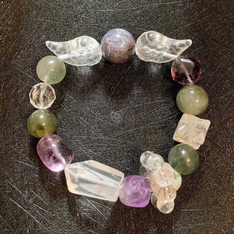 Crystal.EAA 天使系列 力天使Virtues 绿发晶 紫水晶 樱花玛瑙 - 手链/手环 - 水晶 多色