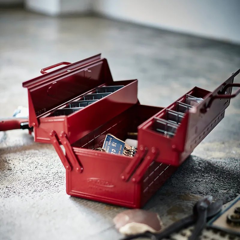 日本TOYO钢制双层手提两段式收纳箱ST-350 (8色) - 置物架/篮子 - 其他金属 多色