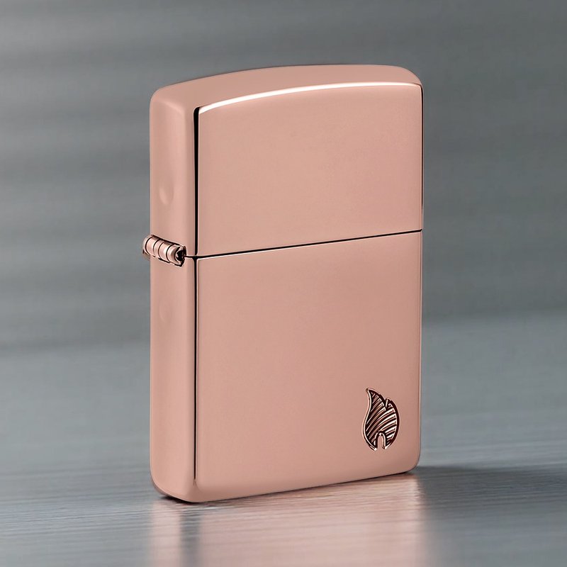 【ZIPPO官方旗舰店】玫瑰金雕刻火焰(加厚版)防风打火机 46401 - 其他 - 铜/黄铜 粉红色