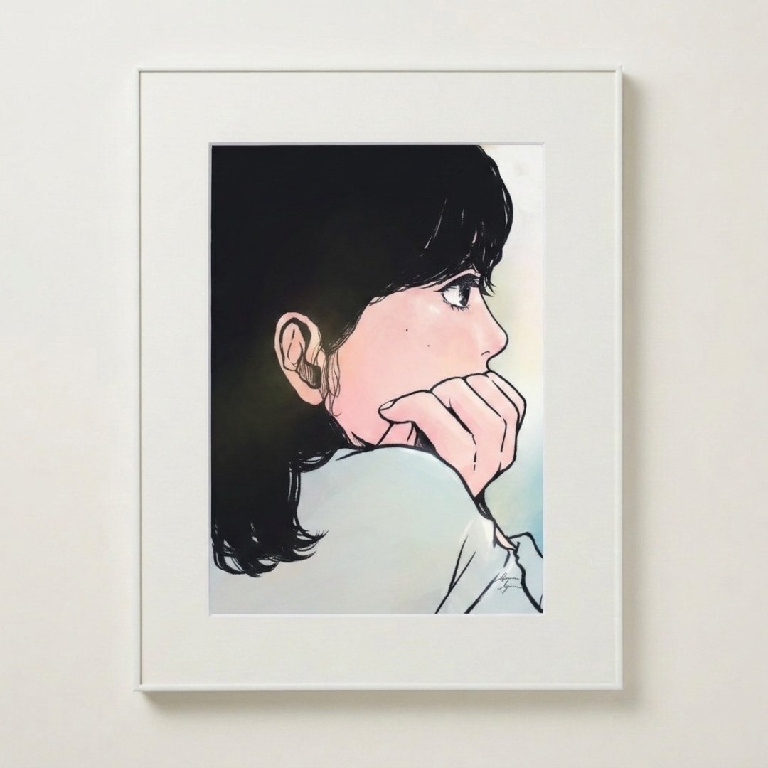 艺术 日本艺术 女性插画 女性绘画 版画 室内绘画 人物绘画 海报 - 海报/装饰画/版画 - 纸 白色