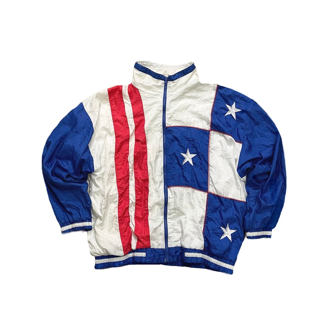 • 爱头牌 •Vintage Multi Sport Jacket 古着美式运动风拼接外 - 男装外套 - 其他人造纤维 白色