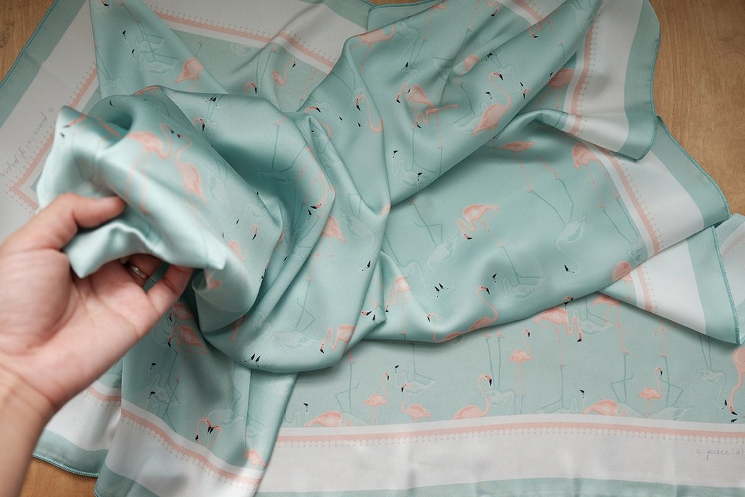 SCARF : Innocent Flamingo - 丝巾 - 聚酯纤维 粉红色