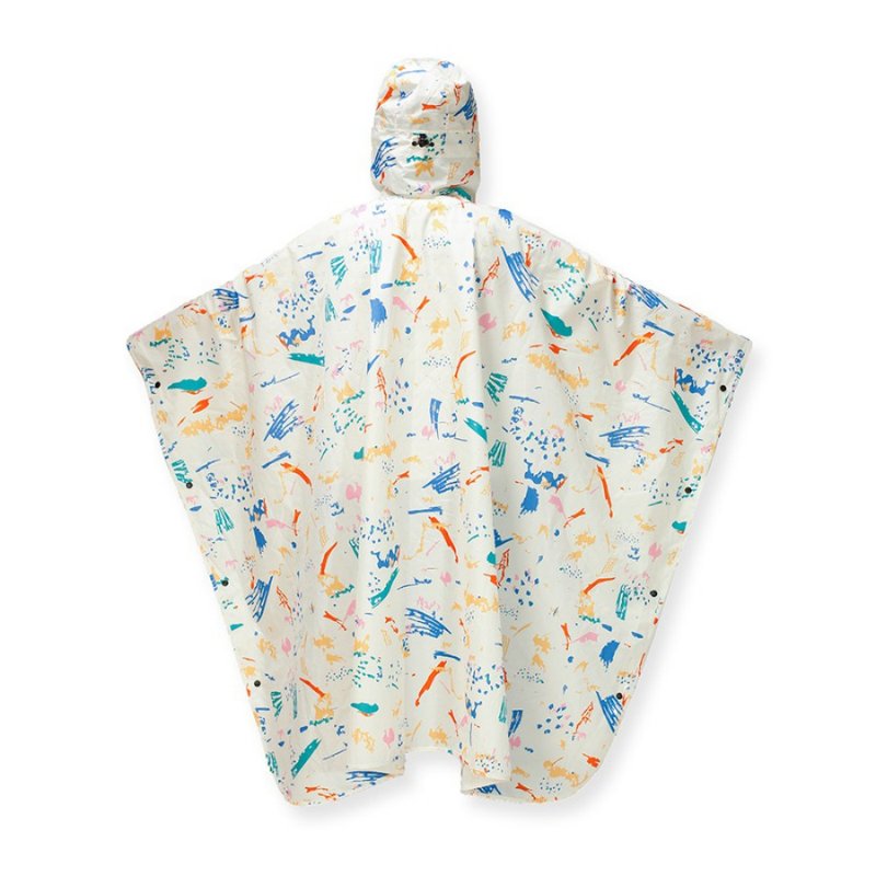 【彩虹】日韩限定 POLER RAIN COAT 可收纳式防水斗篷 喷漆彩漾 - 雨伞/雨衣 - 聚酯纤维 多色