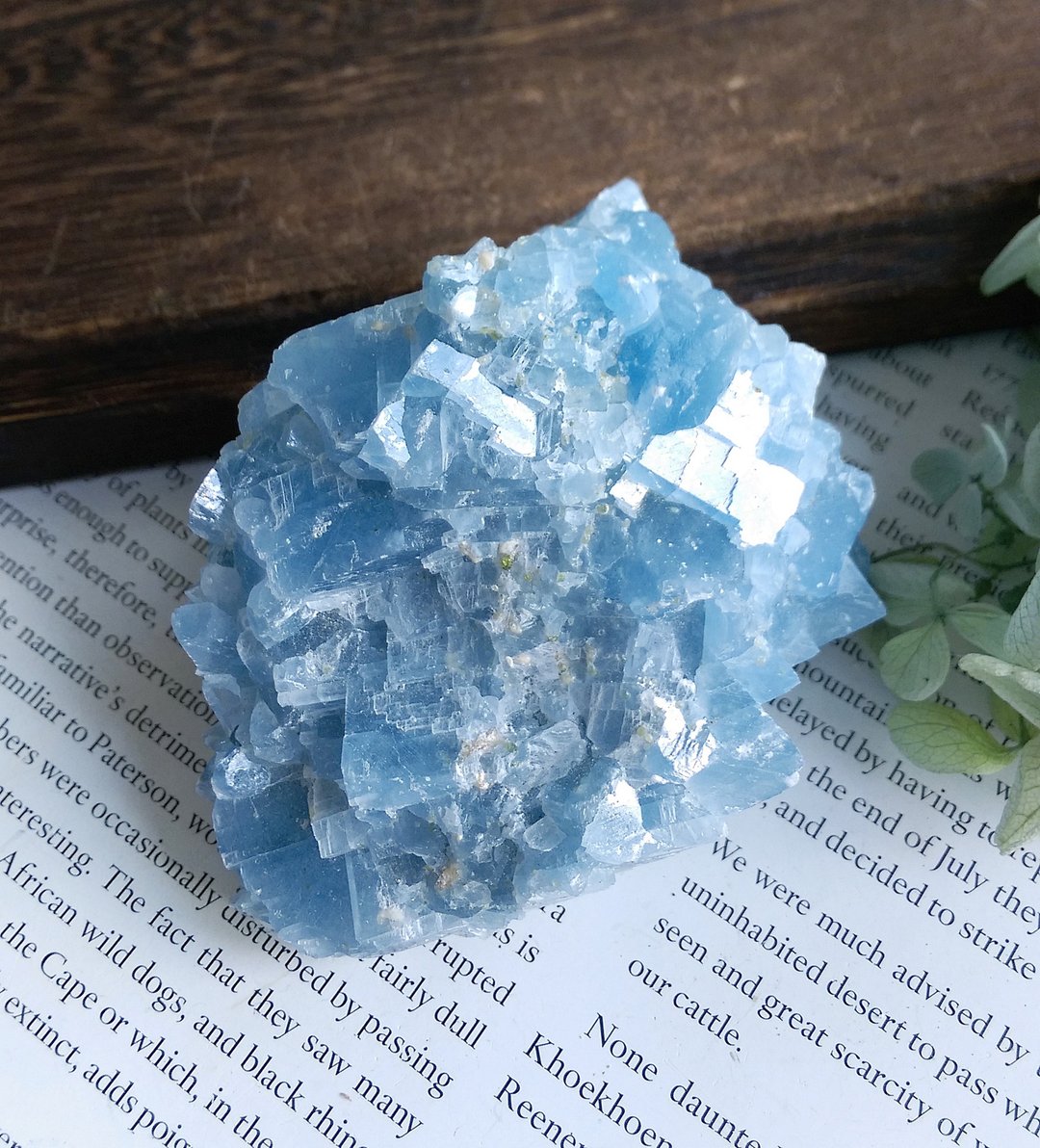 Calcite 云南产地 蓝色方解石 橄榄石共生矿 天然矿石 原矿 - 摆饰 - 其他材质 