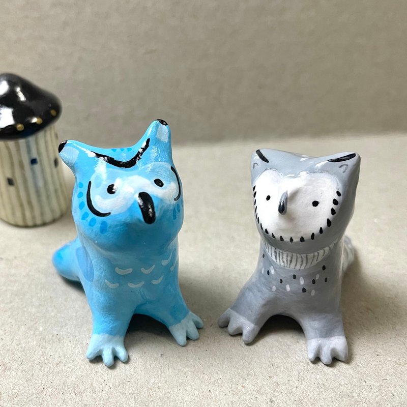 童趣猫头鹰 - 摆饰 - 粘土 多色