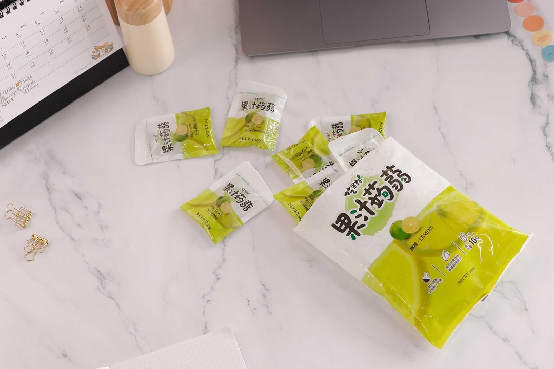 【吃果籽】柠檬果汁蒟蒻 240g x 3包组 - 奶冻/布丁 - 其他材质 绿色