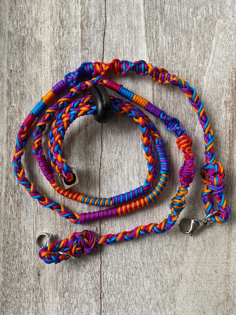 手编系列 紫橘蓝桃 编织口罩挂绳 眼镜挂绳 帽子防风绳 可调整长 - 挂绳/吊绳 - 聚酯纤维 多色