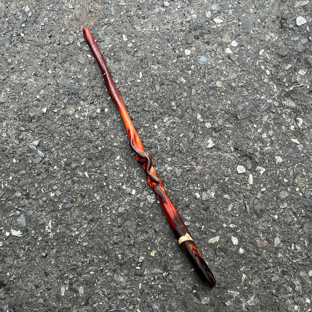 我制杖 魔杖 倦幽冥 手工魔杖 手工法杖 - 摆饰 - 木头 红色