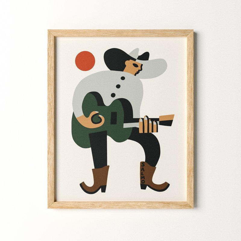 The Guitar Boy - 印刷画/挂画/海报 - 海报/装饰画/版画 - 纸 卡其色