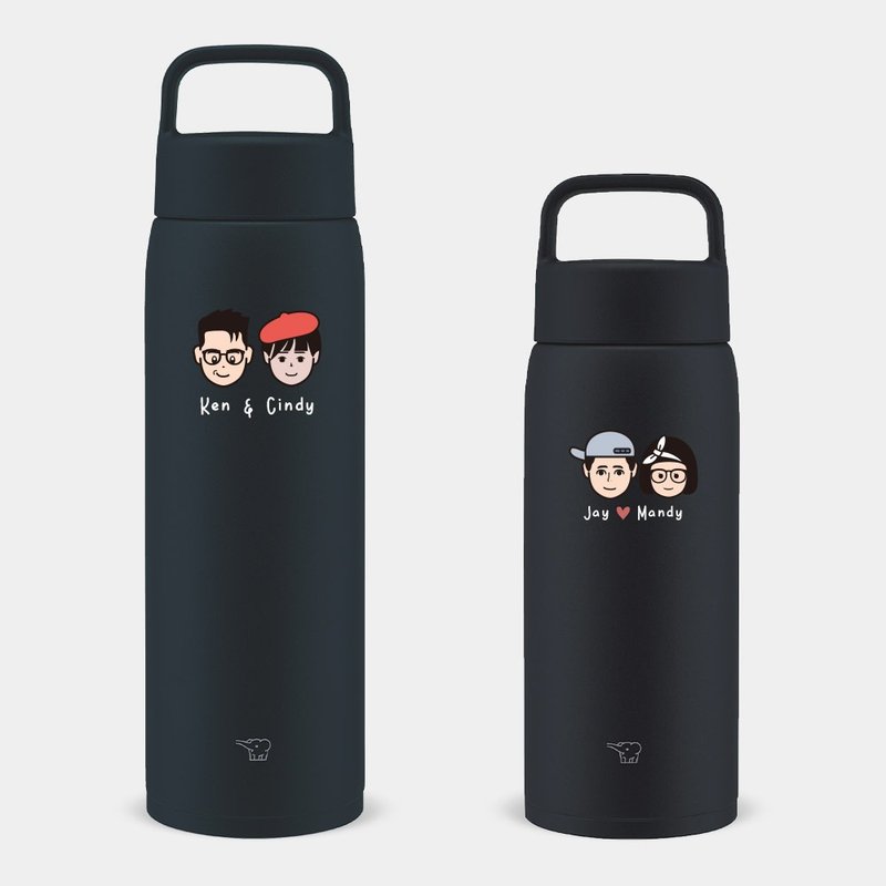 【情人节定制化礼物】Q版头像 大容量象印保温瓶 800/1000ml 002 - 保温瓶/保温杯 - 不锈钢 蓝色