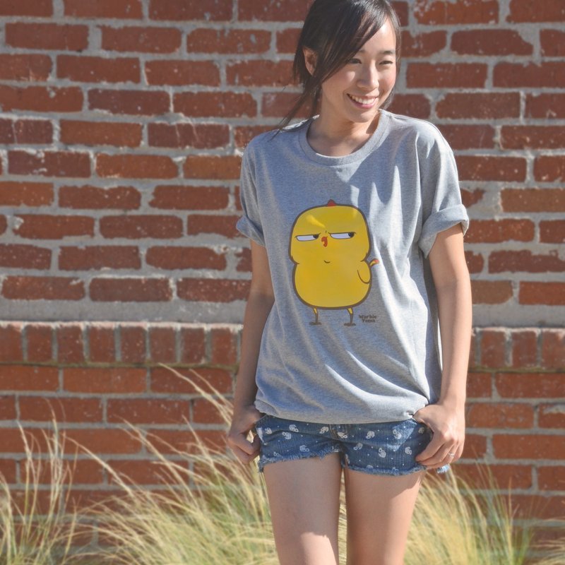 Warbie T-shirt premium soft (Grey) - 女装短裤 - 棉．麻 灰色