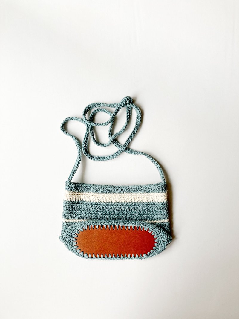 【现货】随身包 sea blue + natural【选我选我不用等喔】 - 侧背包/斜挎包 - 棉．麻 蓝色