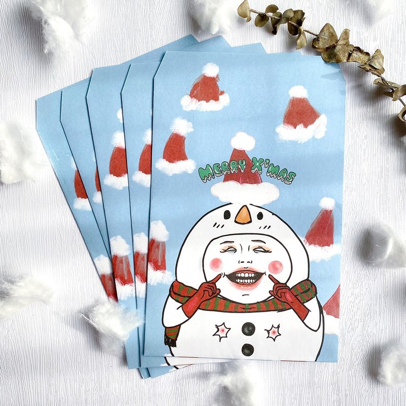 圣诞雪宝 / 中包装袋 纸袋 信封 5入 - 信封/信纸 - 纸 蓝色