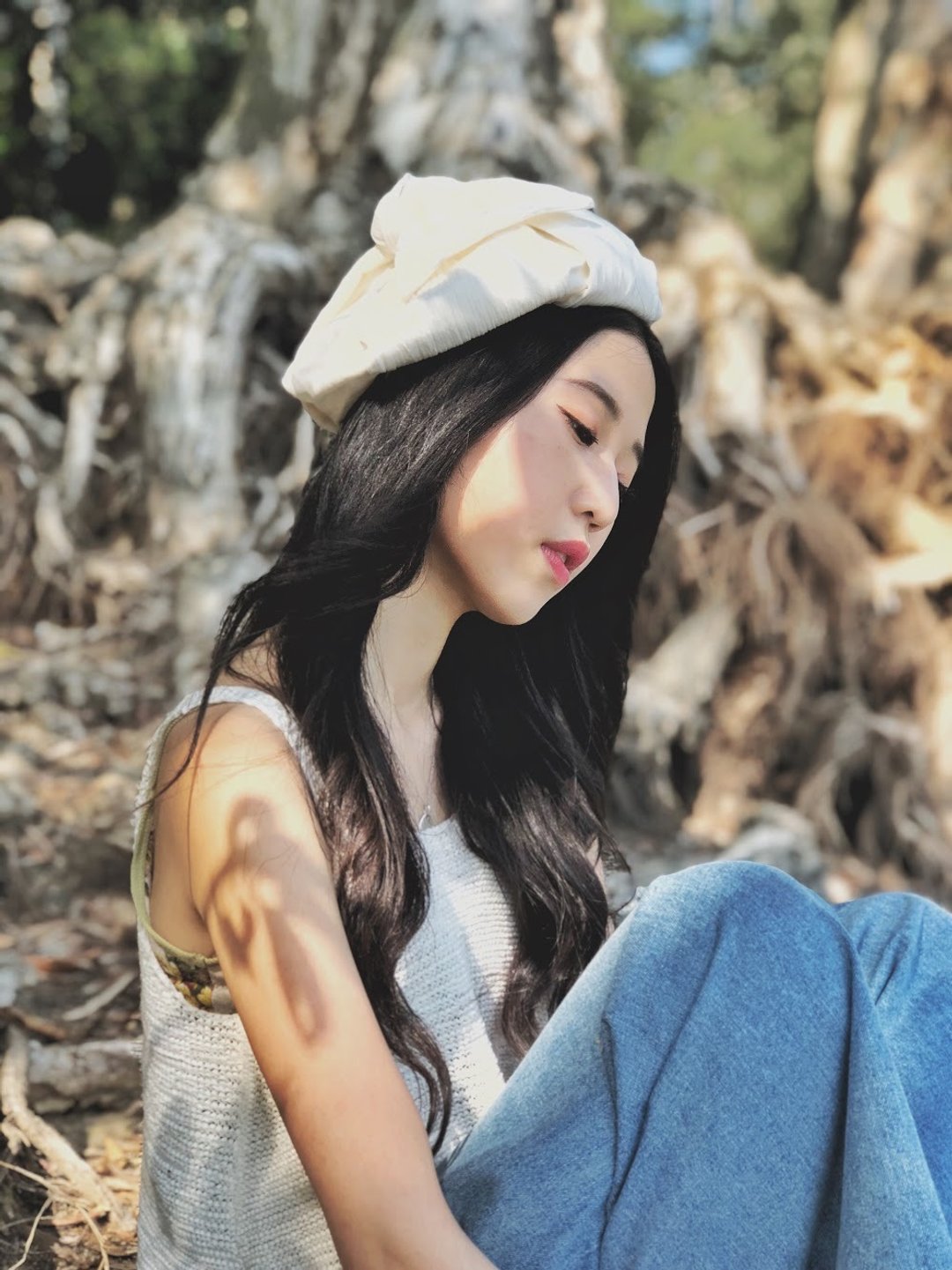 LNN Butterfly Beret 蝴蝶结贝雷帽 白色皱褶布 - 帽子 - 聚酯纤维 白色