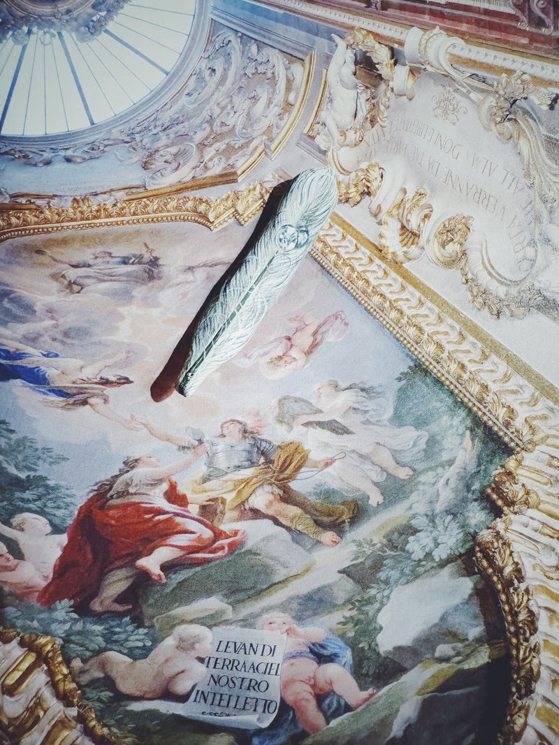 木刻手绘坠饰 - 羽毛 - 其他 - 木头 白色