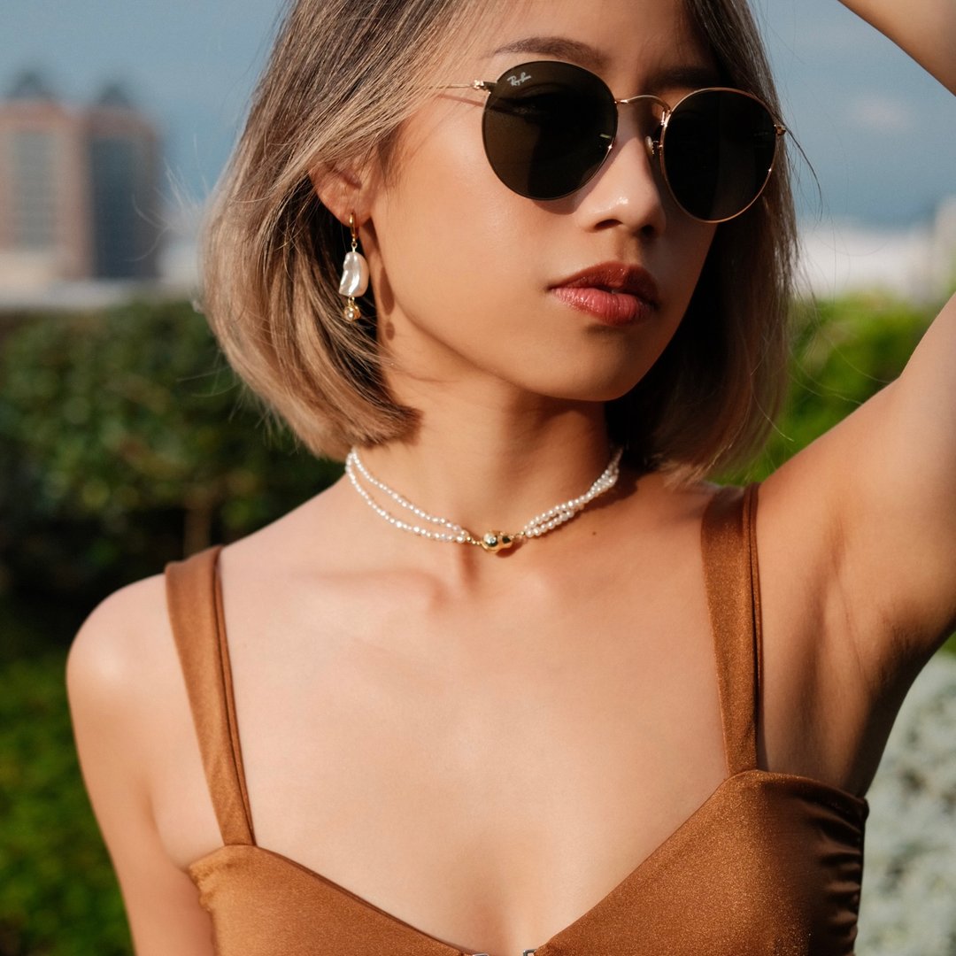 Isabella 双层巴洛克淡水珍珠项链・双层项链・天然珍珠 - 项链 - 珍珠 金色