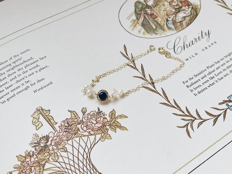 Enko | 奥罗拉的诞生 青金石14K包金手链 - 手链/手环 - 半宝石 蓝色