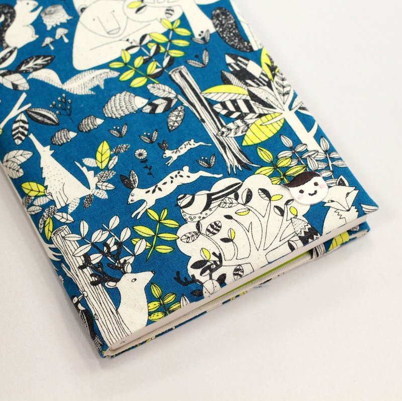 儿福联盟│古布蓝可调式书衣 - 笔记本/手帐 - 棉．麻 蓝色