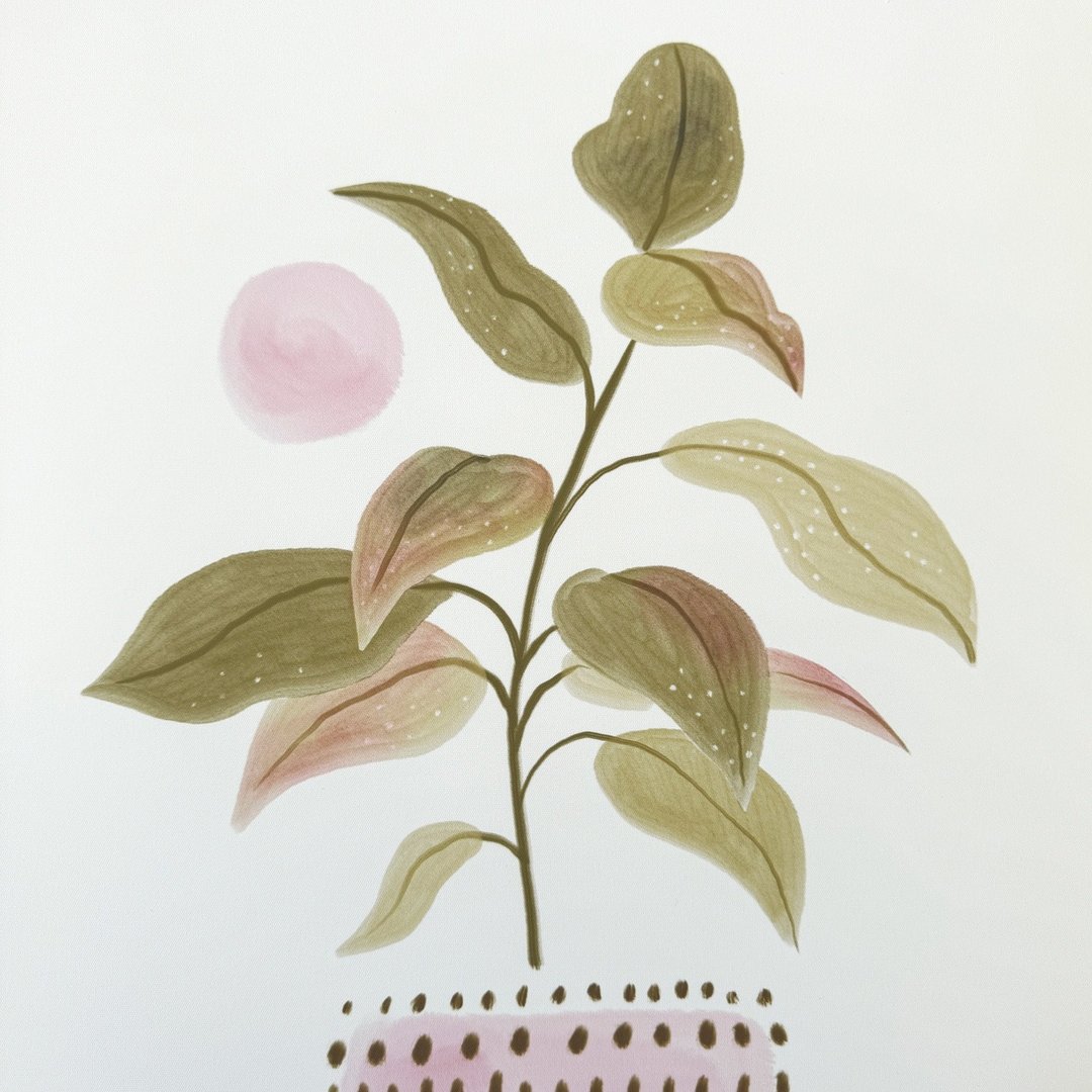 【微瑕特惠】【福利品】几何 • 粉色花器 - 墙壁挂画/玄关布置 - 海报/装饰画/版画 - 棉 多色