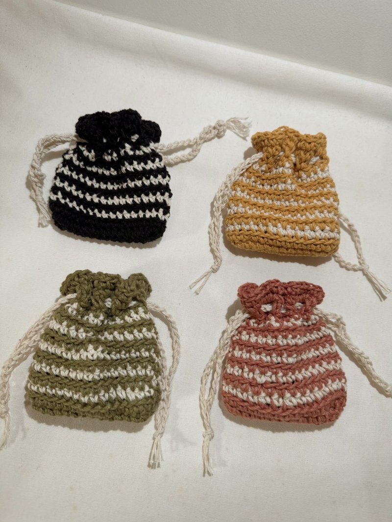 波浪编织耳机保护套//束口袋 - 耳机收纳 - 棉．麻 