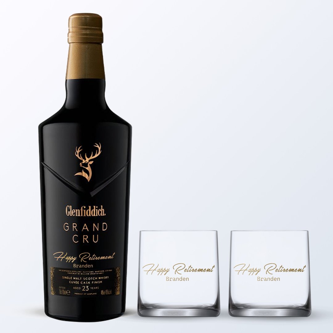 Glenfiddich 23 定制化礼(人像雕刻)雕刻礼物退休礼物纪念礼物 - 酒类 - 玻璃 