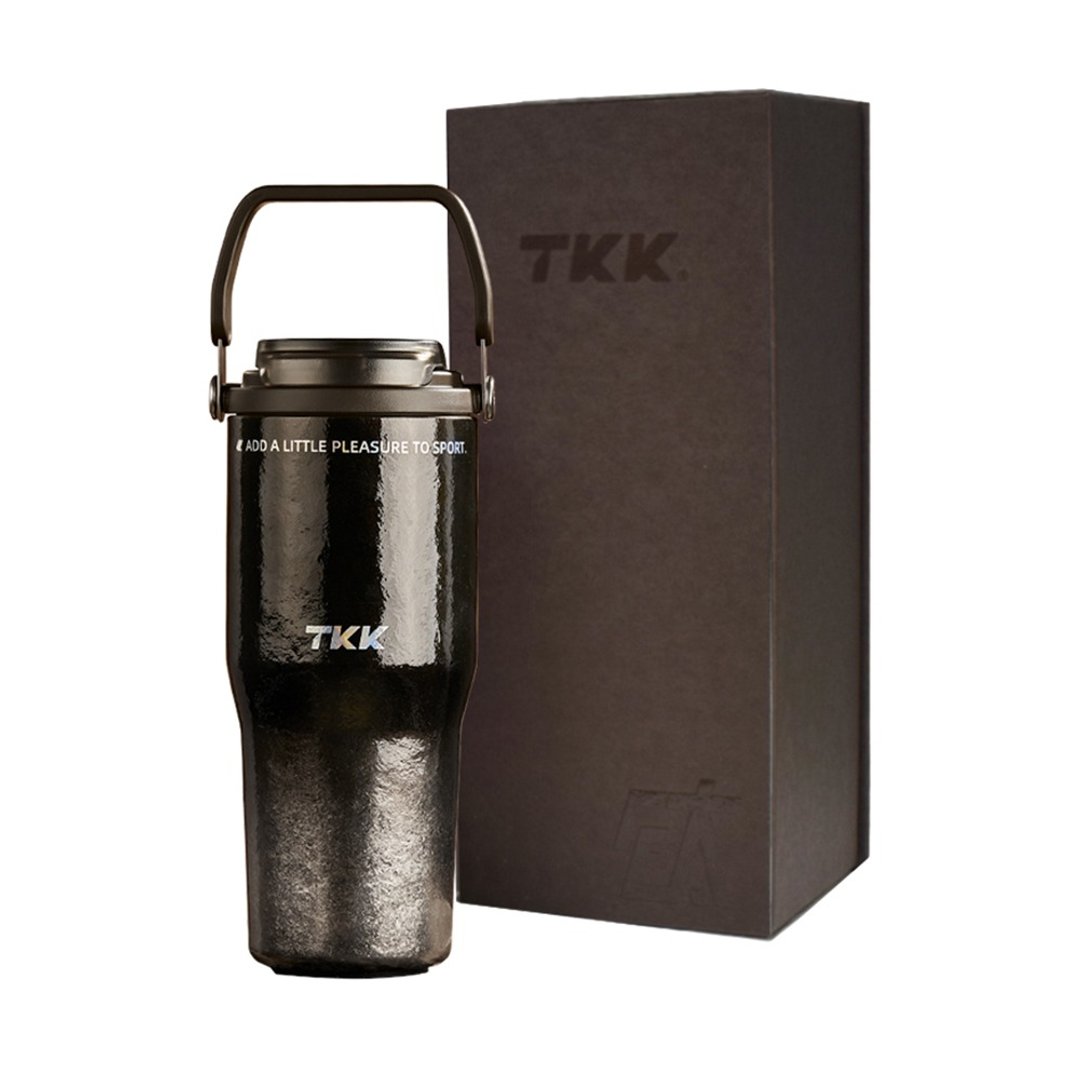 【TKK】悦界时尚拎拎杯 纯钛Ti 冰霸杯 700ML-钛黑影(礼盒组) - 水瓶/水壶 - 不锈钢 黑色