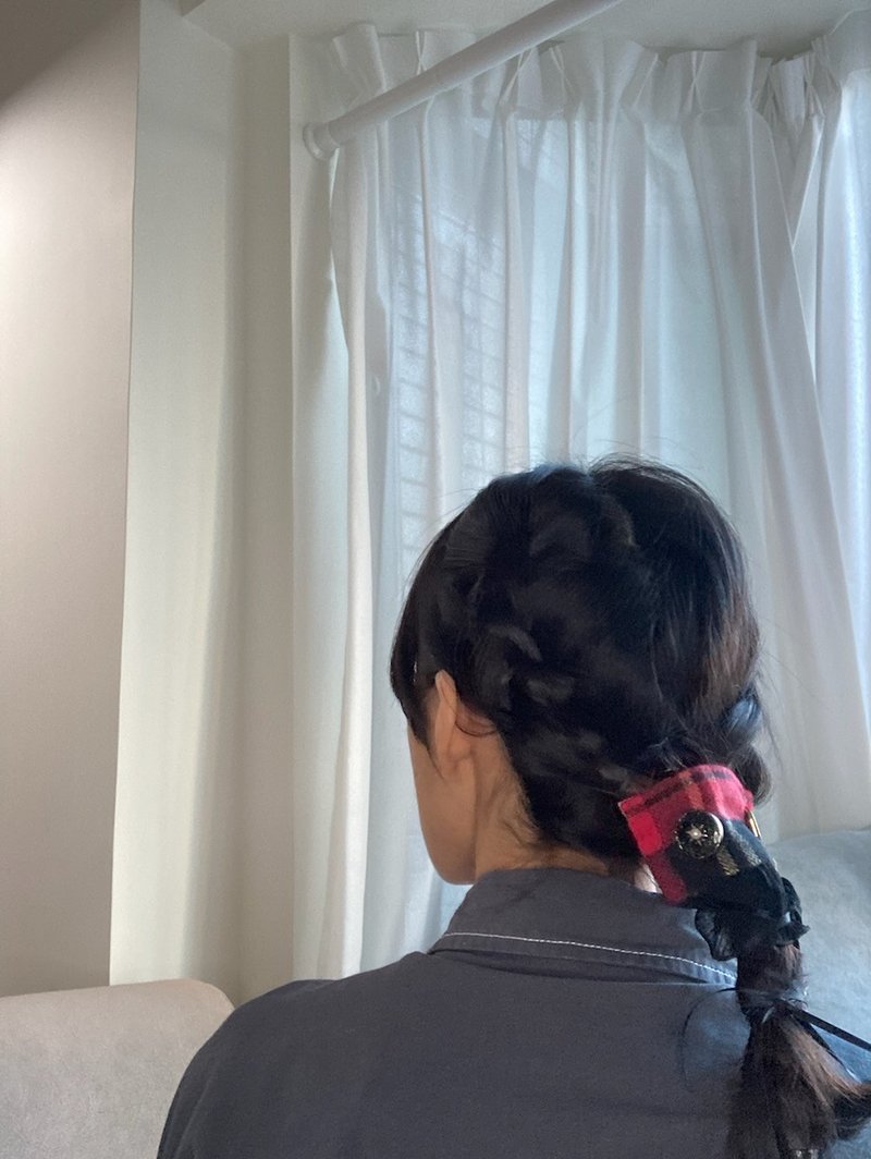 蓝 红色 秋冬 格纹 真皮 头饰 发绳 - 发饰 - 其他人造纤维 红色