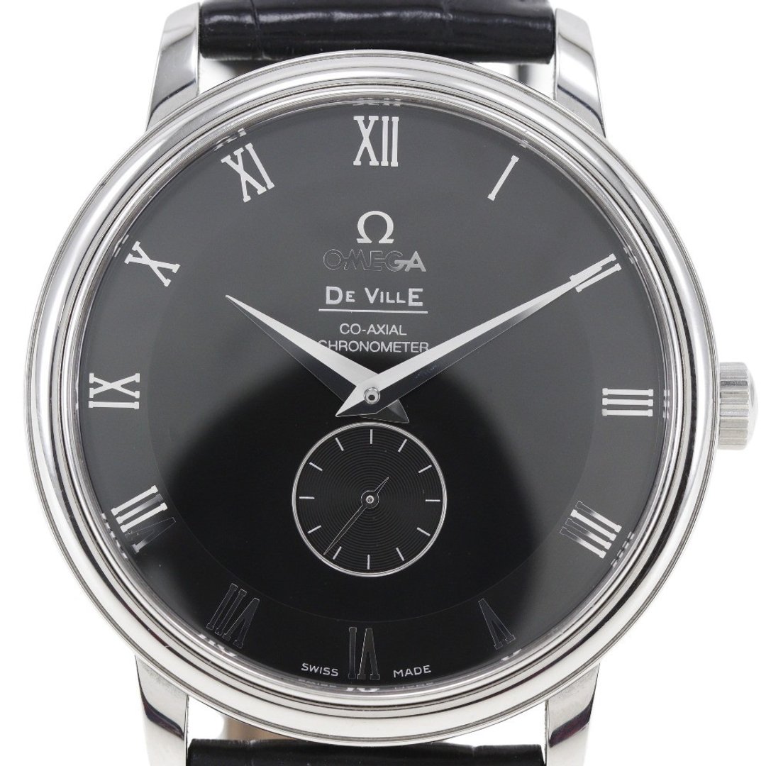 【日本直送】欧米茄 OMEGA De Ville 碟飞 腕表 Prestige cal.2202 4813.50 自动上链 小秒针 女士【二手】 - 女表 - 不锈钢 黑色
