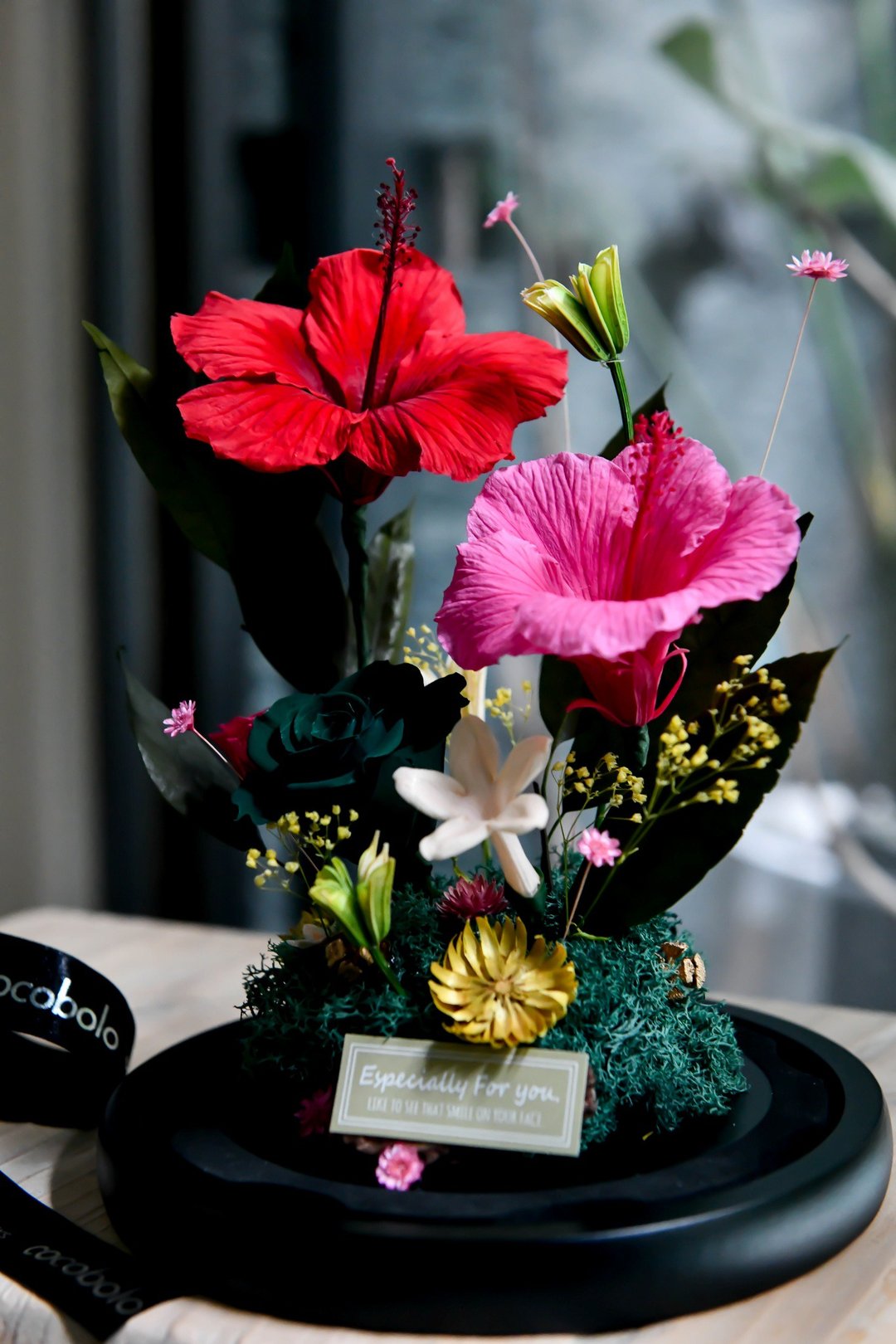 花艺课程 夏日扶桑花园 Summer Hibiscus Glass Dome - 植栽 - 植物．花 