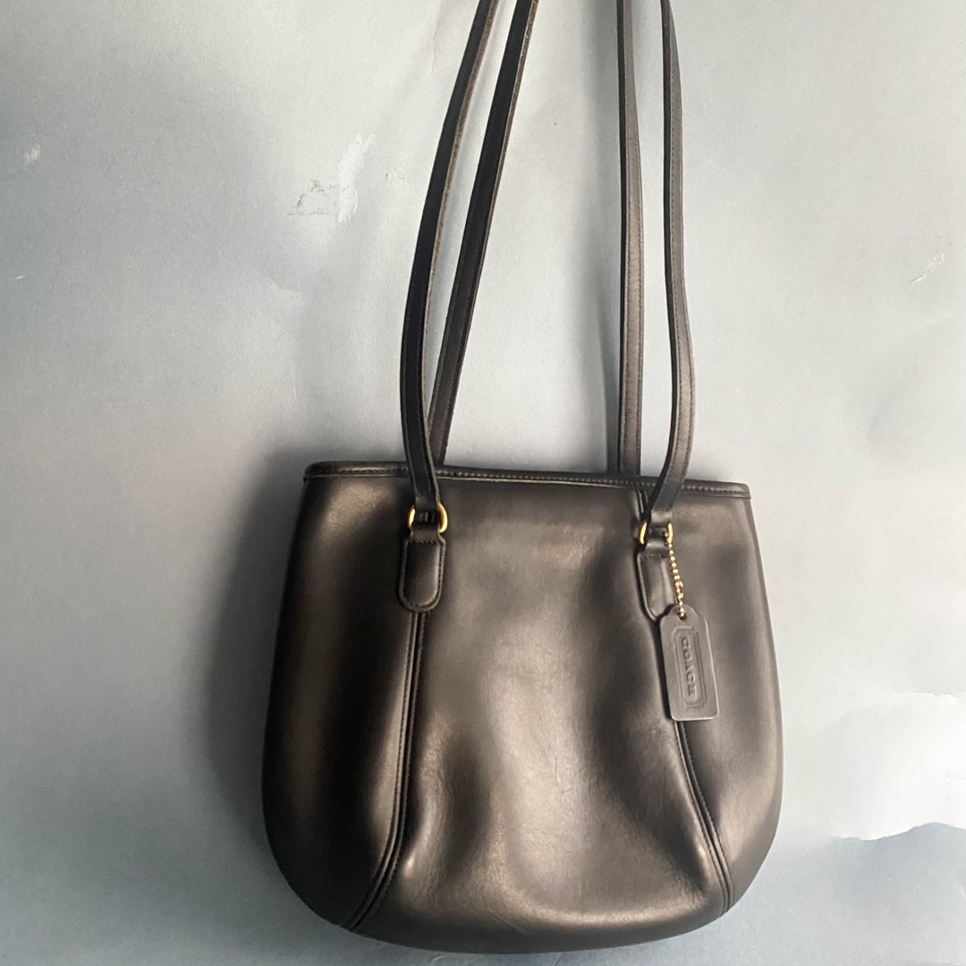 中古Coach│手拿包│手拎包│手提包│古董包│真皮│女友礼物 - 侧背包/斜挎包 - 真皮 黑色