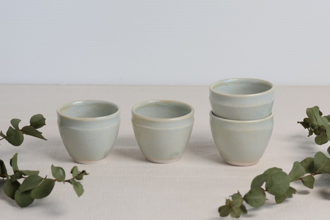 天青梅灰小茶杯 - 茶具/茶杯 - 瓷 