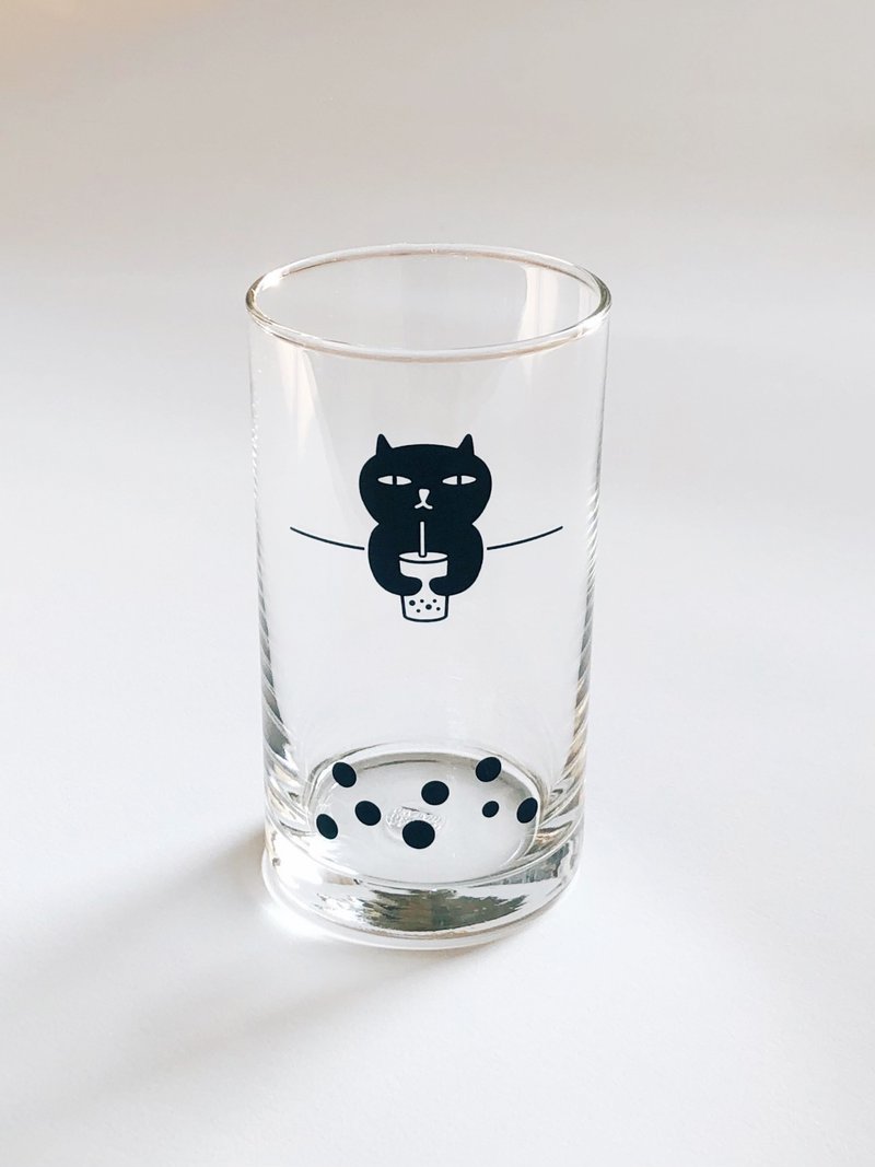 坏猫咪珍珠杯 315ml - 茶具/茶杯 - 玻璃 透明