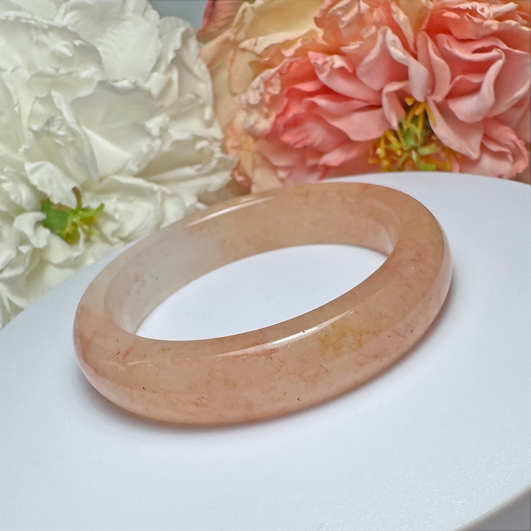 No.225 高冰透 草莓镯 内径 55MM 圈口 佘太翠 手镯 手环 - 手链/手环 - 玉石 多色