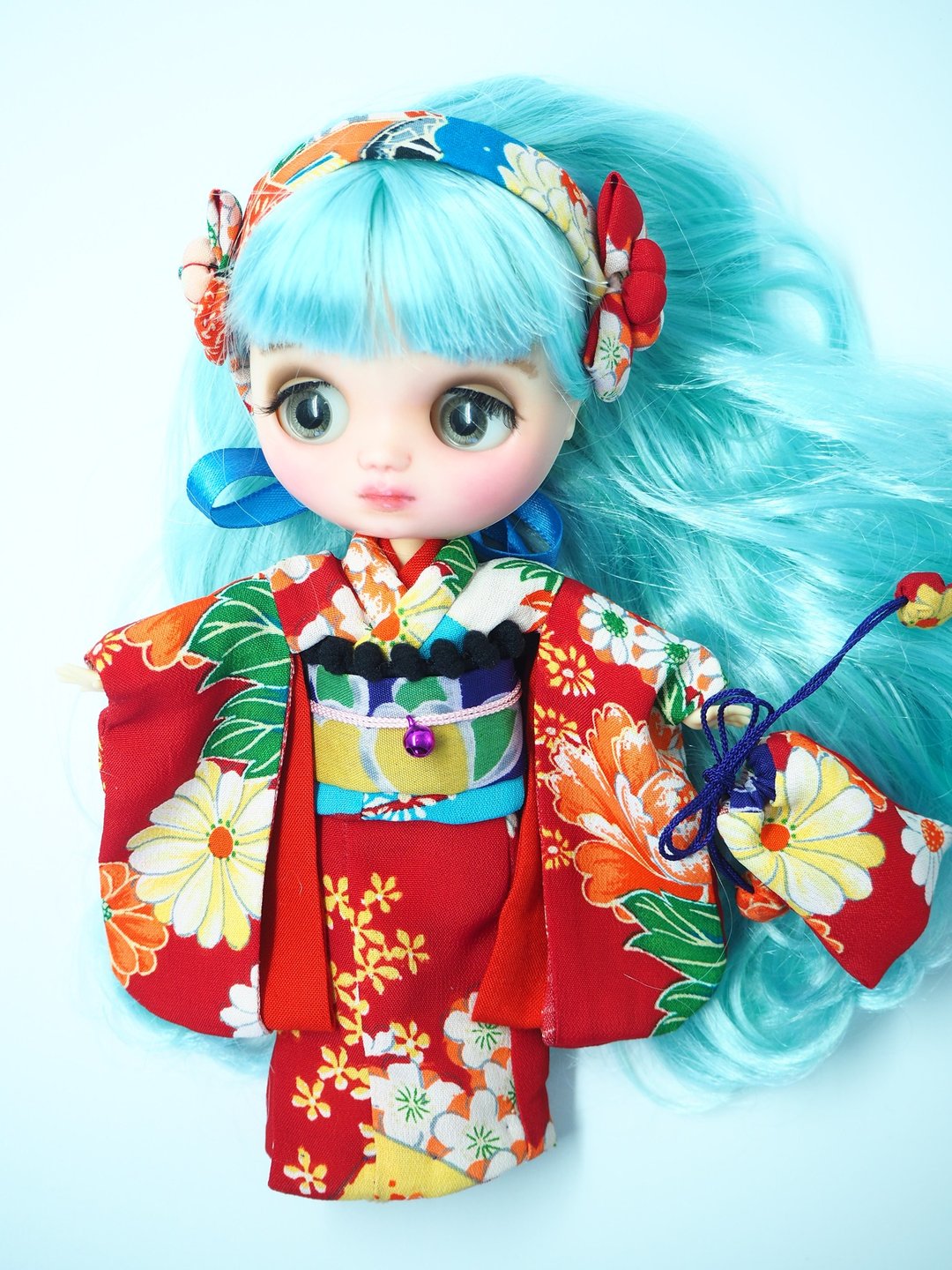 可爱的娃娃尺寸和服（仅限和服） - 玩偶/公仔 - 丝．绢 红色