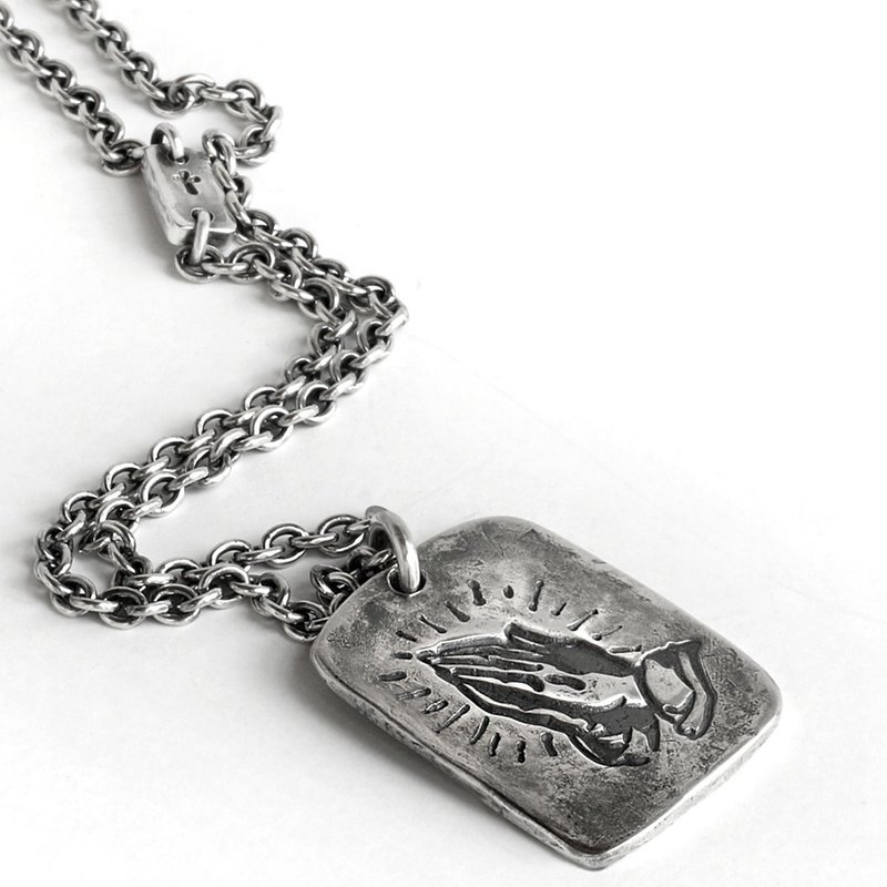 十字架项链99纯银吊坠 基督天主教 原创手工银饰 - 项链 - 银 银色